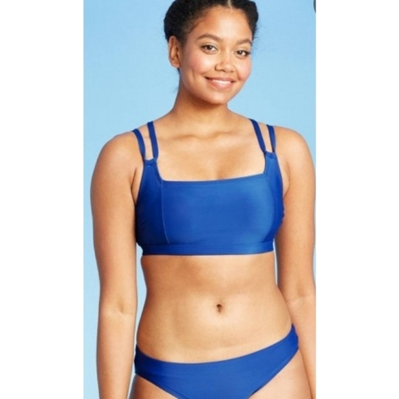 All in Motion Square neck bikini top Blue SIZE XL (16-18) - Picture 1 of 9